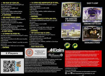 Ultimate Mortal Kombat 3 (Europe) box cover back